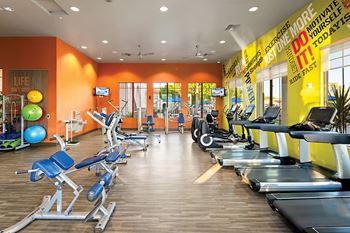 24-Hour state-of-the-art fitness center with a virtual training fitness on request system